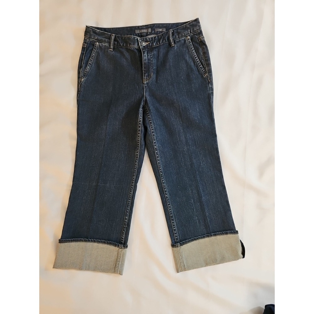 Liz Claiborne Denim Capri Jeans  Straight Cuffed Women's 8 P  29x23‎